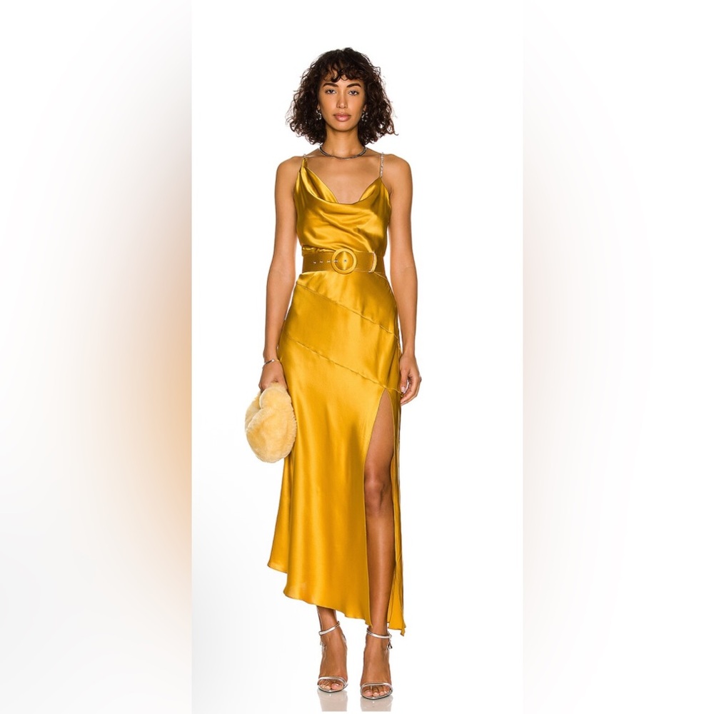 Nicholas  citrine Satin Dress
